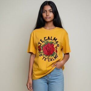 Te Calmas o Te Calmas” Yellow Graphic Tee